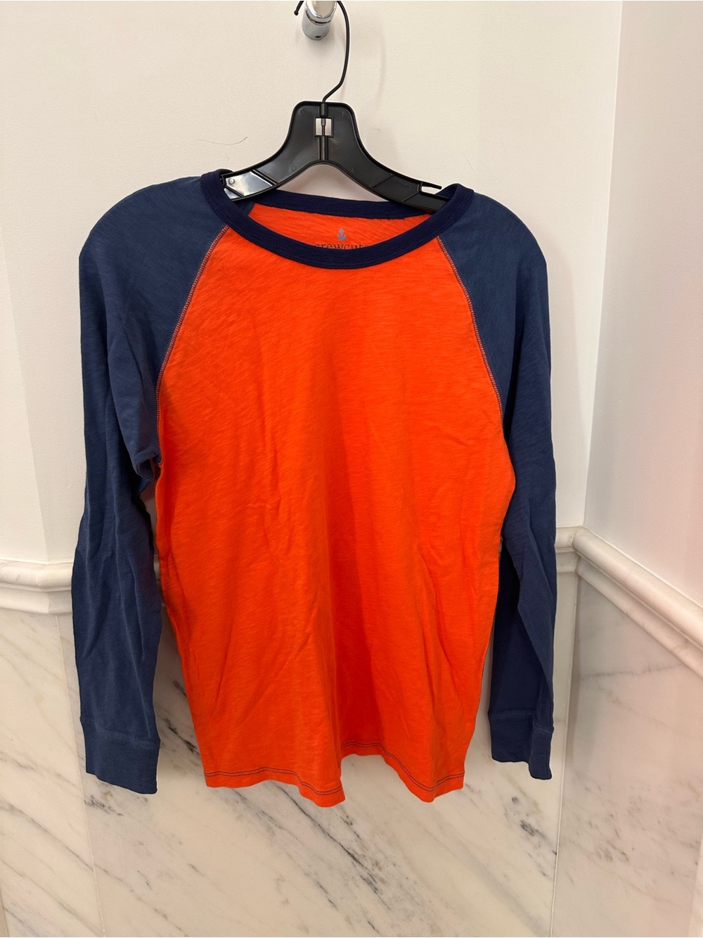 Crewcuts Orange & Navy Raglan Long Sleeve Shirt